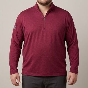 Under Armour 1/4 Zip Pullover Mens XXL‎ Maroon Heathered Long Sleeve Shirt EUC